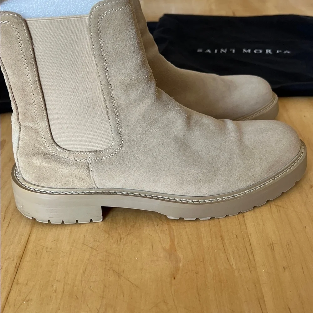 Saint Morta Men's Suede Chelsea Boots - Cream